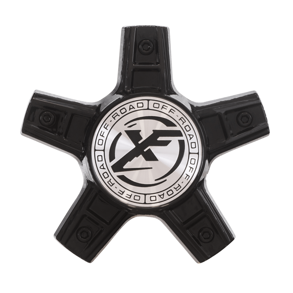 XF Center Cap Black for ALL SIZE-5H Wheels; Confirm Pop-In; Non-Floating Cap