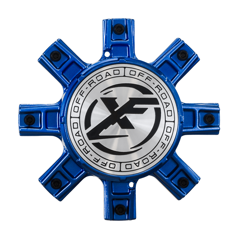 XF-232 Cap Blue For Anodized Blue 20", 22", 8x lug wheel; Confirm Pop-In; Non-Floating Cap