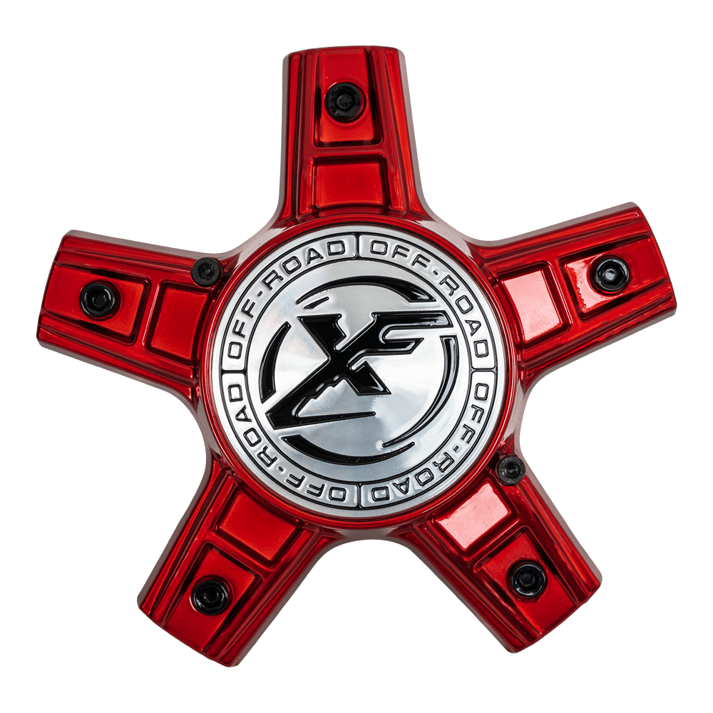 XF-229, XF-231 Cap Red For Anodized Red 20", 22", 24", 26" 5x lug wheel; Confirm Screw-In; Non-Floating Cap