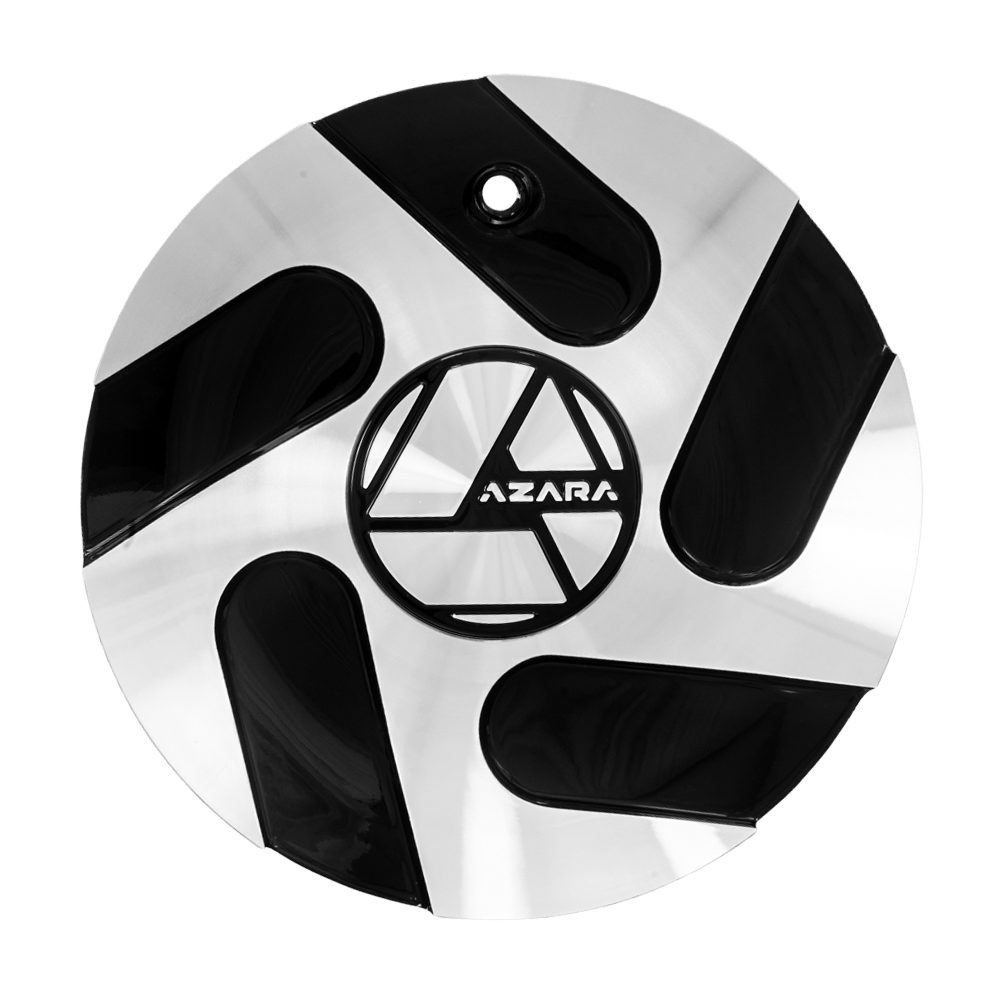 Aza-505 Cap Gloss Black And Machined – Elite Wheel Caps Aza-505 Cap Gloss Black And Machined – Elite Wheel Caps