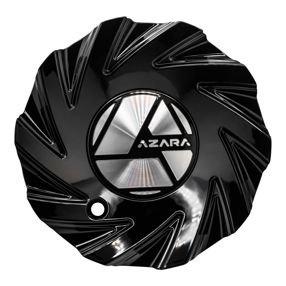 AZA-536 Cap Black For Gloss Black/Black Machined For 18", 20", 22", 24", 26", 28", 30" Wheels.