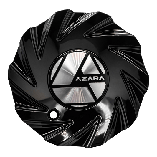 AZA-536 Cap Black For Gloss Black/Black Machined For 18", 20", 22", 24", 26", 28", 30" Wheels.