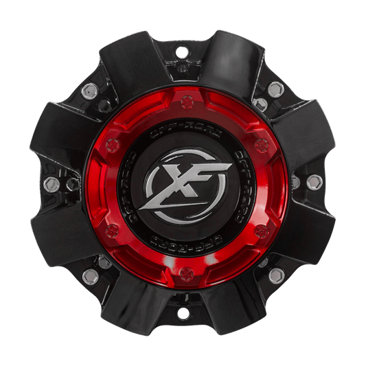 XF-215, XF-216, XF-219, XF-222 Cap Red For Gloss Black Red milled  20x9, 20x10, 5x lug & 6x lug wheel.