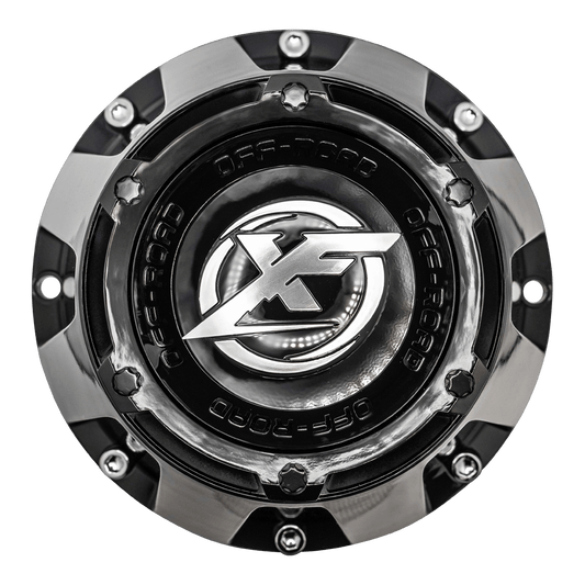 XF-220, XF-222, XF-224 Cap Black For Gloss Black milled 20x12, 22", 8x lug wheel.