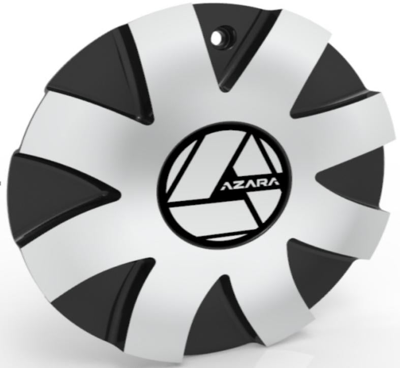 AZA-520 Cap Machined For Black Machined 20", 22", 24", 26", 28", 30" Wheels.