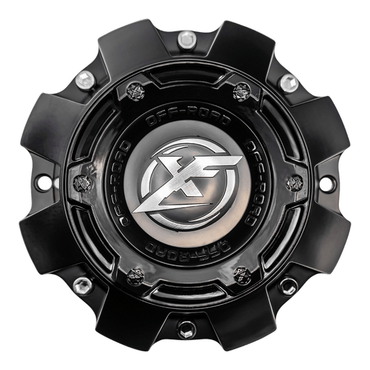 XF-219 Cap Mate Black For Mate Black 20x9, 20x10, 8x lug wheel; XF-204 Cap Mate Black For Mate Black 20x9, 20x10, 20x12, 22x12, 8x lug wheel.