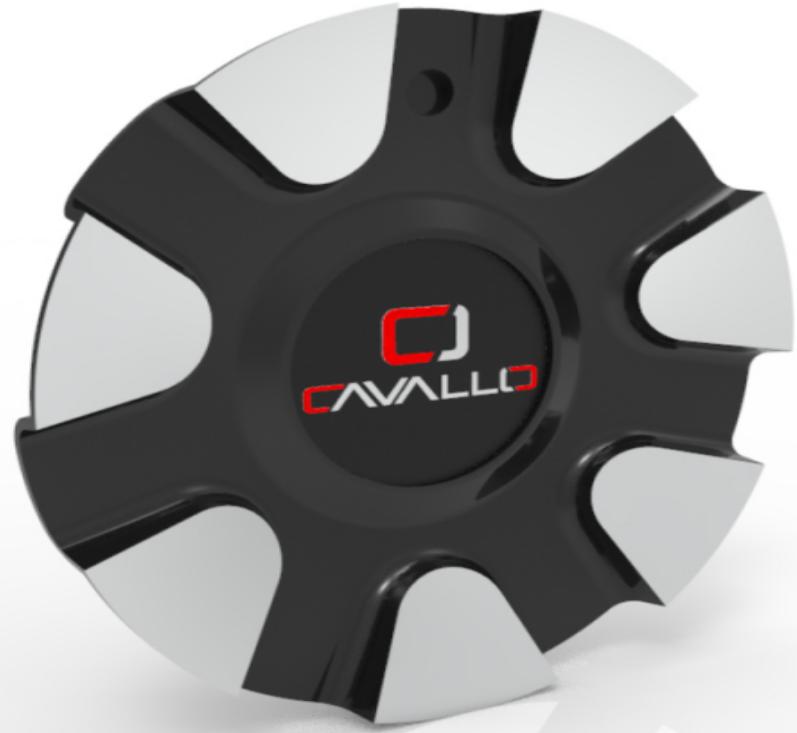 Cavallo Gloss Black Machined Cap For 20",22",24",26",28",30" Wheels