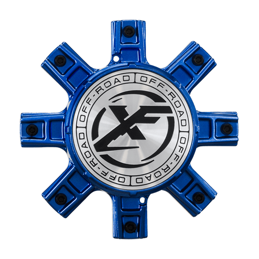 XF-232 Cap Blue For Anodized Blue 20", 22", 8x lug wheel;  Confirm Pop-In;  Non-Floating Cap