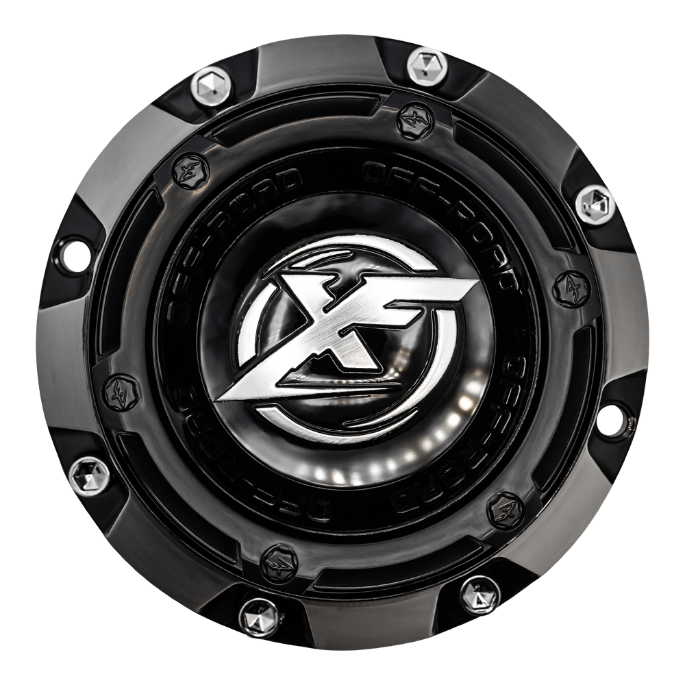 XF-205 Cap Black For Gloss Black milled 20", 22" 5x lug & 6x lug wheel; XF-215, XF-216, XF-219, XF-222 Cap Black For Gloss Black milled 20x9, 20x10, 5x lug & 6x lug wheel.