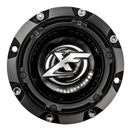 XF-205 Cap Black For Gloss Black milled 20", 22" 5x lug & 6x lug wheel; XF-215, XF-216, XF-219, XF-222 Cap Black For Gloss Black milled 20x9, 20x10, 5x lug & 6x lug wheel.