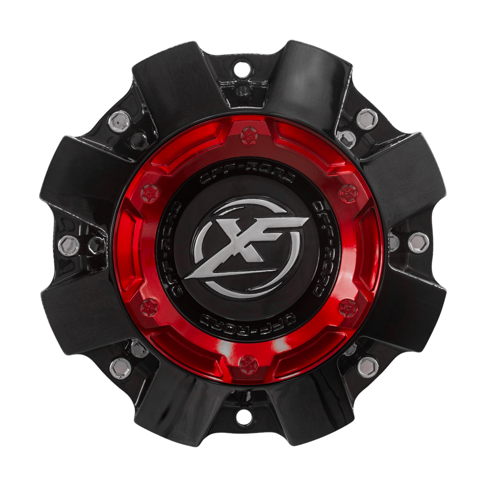 XF-215, XF-216, XF-219, XF-222 Cap Red For Gloss Black Red milled  20x9, 20x10, 5x lug & 6x lug wheel.