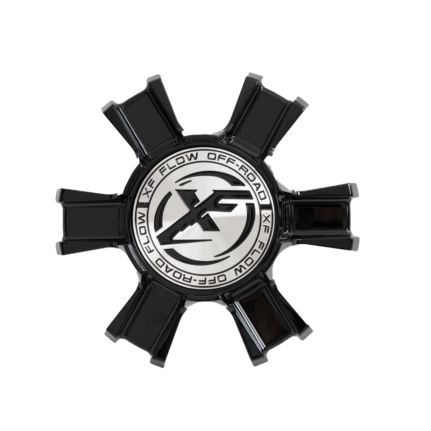 XFX-301, XFX-302, XFX-303, XFX-304, XFX-305, XFX-306, XFX-307 Cap Black For Black Milled Window/Gloss Black Milled W, 17", 18", 20", 22", 24", 26" 6x lug wheel.; Floating Cap