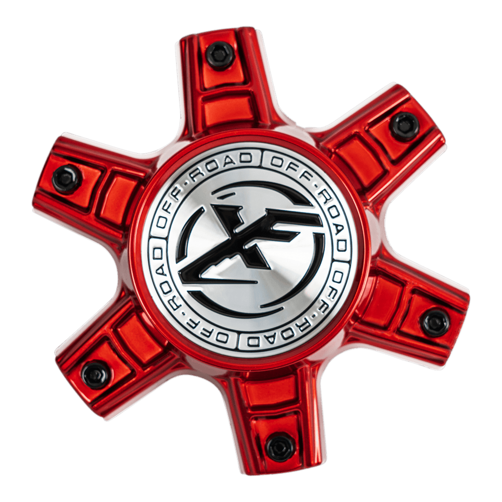 XF-229, XF-231 Cap Red For Anodized Red 20", 22", 24", 26" 6x lug wheel;  Confirm Screw-In;  Non-Floating Cap