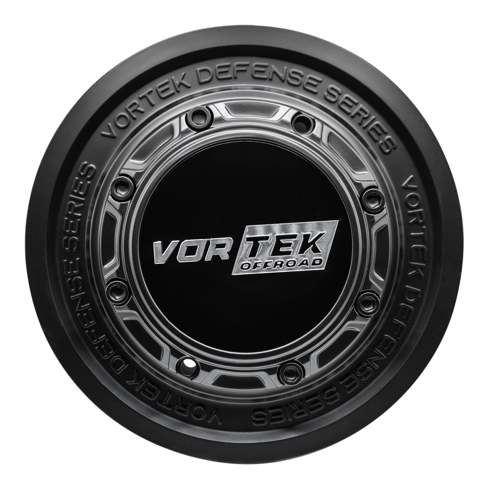 VRD Cap White Letters Matte Black for Matte Black 5 & 6 Lug VRD-701, VRD-702, VRD-704, VRD-705 Various Sizes