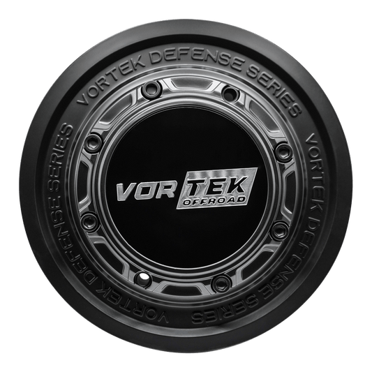 VRD Cap White Letters Matte Black for Matte Black 5 & 6 Lug VRD-701, VRD-702, VRD-704, VRD-705 Various Sizes