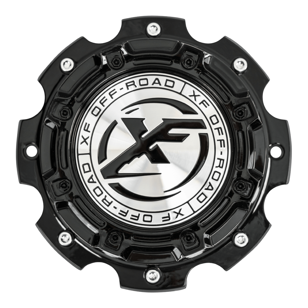 XF-229 Dually, XF-240 Dually Cap For Gloss Black Milled 20", 22", 24", 26", PCD-8x200, Front wheel.