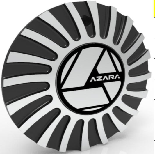 AZA-502 Cap Machined For Black Machined 20", 22", 24", 26", 28", 30", 32" Wheels.