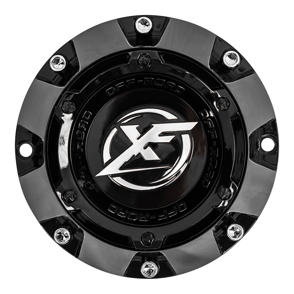 XF-220 Cap Black For Gloss Black milled 22x10, 5x lug & 6x lug wheel.