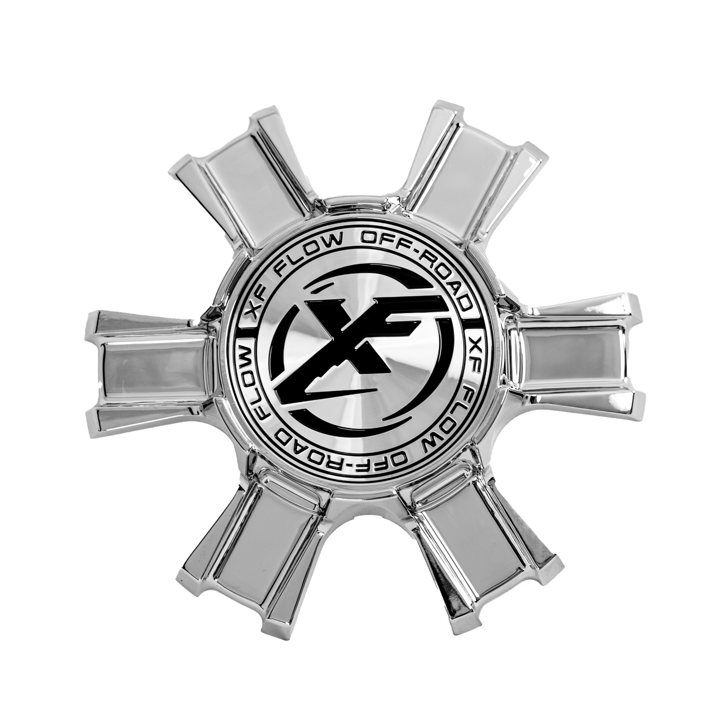XFX-301, XFX-302, XFX-303, XFX-304, XFX-305, XFX-306, XFX-307 Cap Chrome For Chrome 17", 18", 20", 22", 24", 26" 6x lug wheel.; Floating Cap