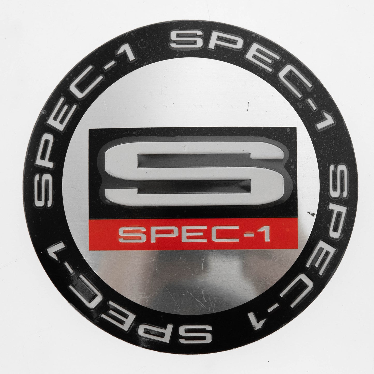 Spec-1 Cap Sticker Chrome Center W/ Black Ring For Sp-4, Sp-7, Sp-8, Sp-10, Sp-17, Sp-36, Sp-44, Sp-46, Sp-47, Sp-48, Sp-49, Sp-50, Sp-51, Sp-52, Sp-53, Sp-54, Sp-55, Sp-56, Spm-77, Spm-78, Spm-80, Spt-20, Spt-901